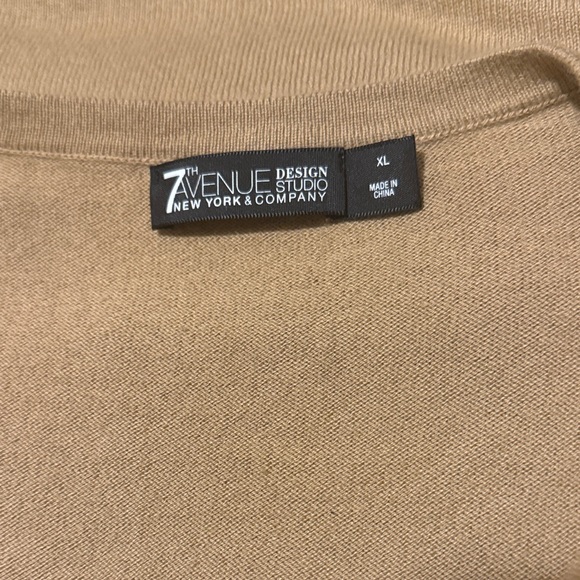 Women's Tan Cardigan Sweater - Picture 5 of 5